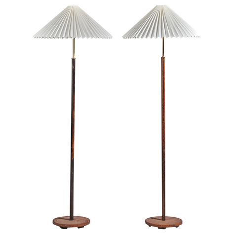 Swedish Designer, Floor Lamps, Brass, Leather, Teak, Paper, Sweden ...