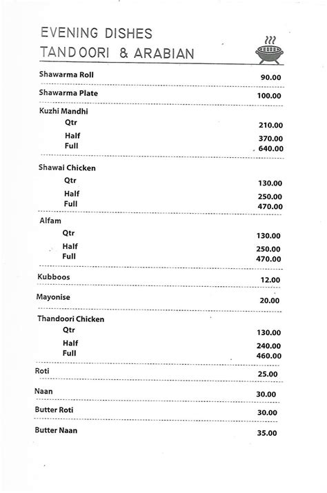 Malabar Restaurent | Menu
