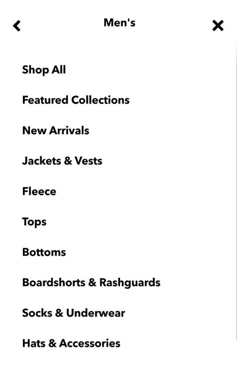 Image result for Collection Navigation Mobile Shopify