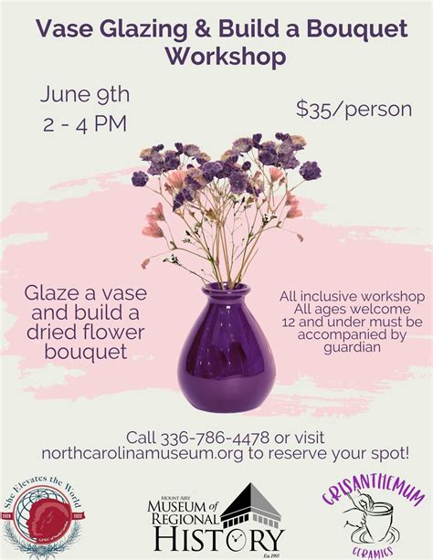 Vase Glazing and Build a Bouquet, Mount Airy Museum of Regional History ...