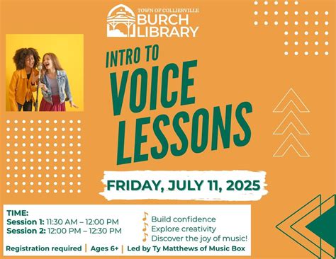 Intro to Voice Lessons - , 501 Poplar View Pkwy, Collierville, TN ...