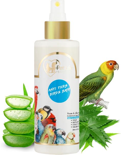 PETLIFE Organic & Ayurvedic Anti Ticks Birds Bath Dry/Waterless/Spray ...