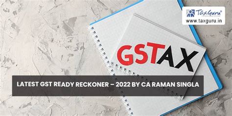 Latest GST Ready Reckoner – 2022