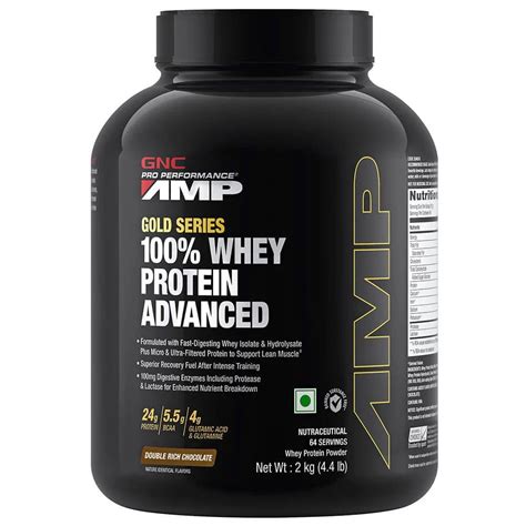 GNC AMP Gold Series 100% Whey Protein Advanced | Double Rich Chocolate ...