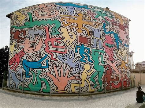 Keith Haring's 180-square metre mural 'Tuttomondo', painted in 1989 in ...