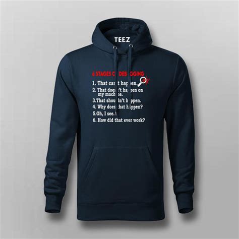 6 Stages of Debugging Hoodie For Men – Funny Programmer