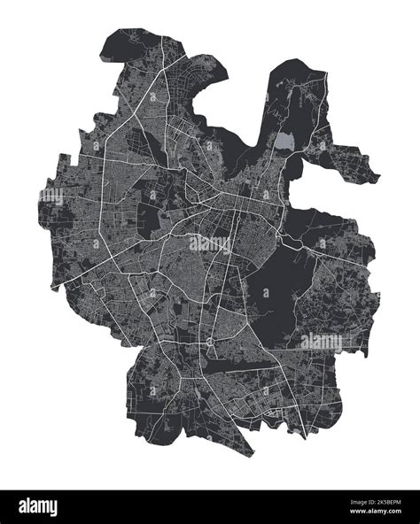 Jaipur map. Detailed vector map of Jaipur city administrative area. Cityscape poster ...