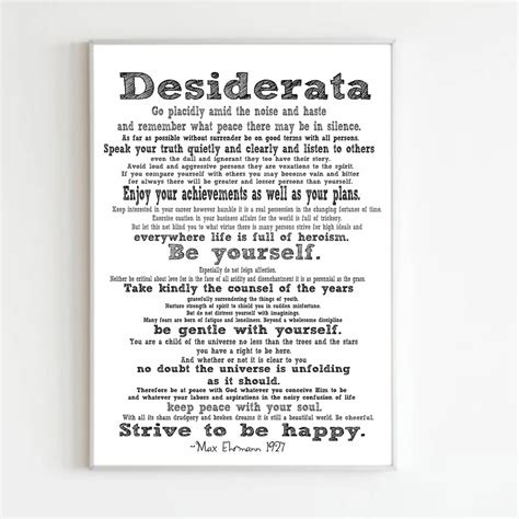 Desiderata Printable | Desiderata Poem by Max Ehrmann - Etsy Canada