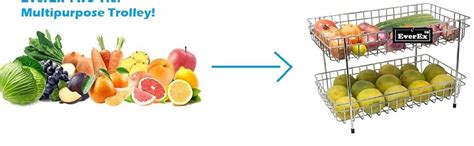 Buy EverEx Stainless Steel Fruits & Vegetable Onion Trolley Container ...