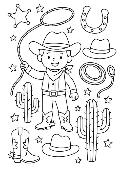 Yeehaw! Free Cowboy-Themed Coloring Page for Kids in 2025 | Wild west ...