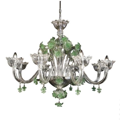 Balbi Green Glass Chandelier | Glass chandelier, Green chandeliers, Chandelier