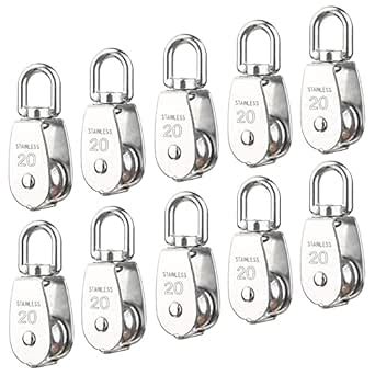 AUHOKY 10Pcs M20 Single Pulley Block(20mm), AUHOKY 304 Stainless Steel ...