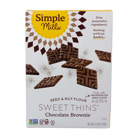 Simple Mills - Sweet Thins Chocolate Brownie - Bioshackstore.com