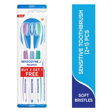 Sensodyne Sensitive Soft Toothbrush, 3 Count (Buy 2 Get 1 Free) Price ...