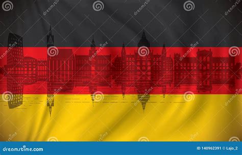 Flag of Germany with Hannover Skyline Stock Vector - Illustration of hanover, metropolis: 140962391