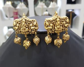 22K Gold Plated Temple Jewelry/temple Earrings/temple Jhumka/south ...