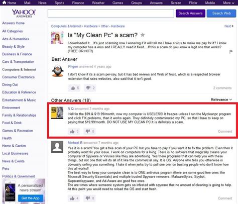 Image result for MyCleanPC Scam