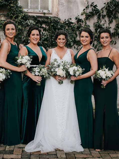 Emerald Green Bridesmaid Dresses With Groomsmen at Della Dawn blog