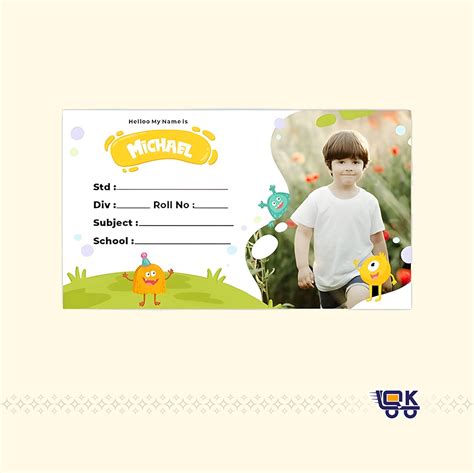 Personalized Cartoon Monster Name Slips with Photo | Kids School Label ...