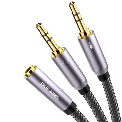 DuKabel Headset Splitter Cable, Gold-Plated and Strong Braided Y ...