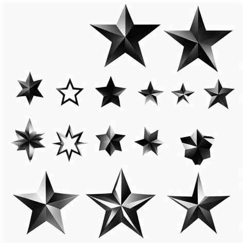 Minimalist black and white star icons | Premium AI-generated image