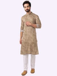 Traditional Coffee Brown Printed Kurta For Men – The Kurta Company