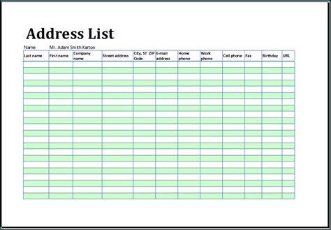 Image result for Create Address List