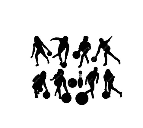 Premium Vector | Female and male bowling silhouettes art vector design