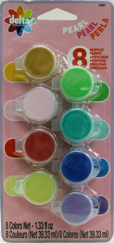 Delta Creative Paint Set with 8 Ceramcoat Acrylic Paint Colors (0.166 ...