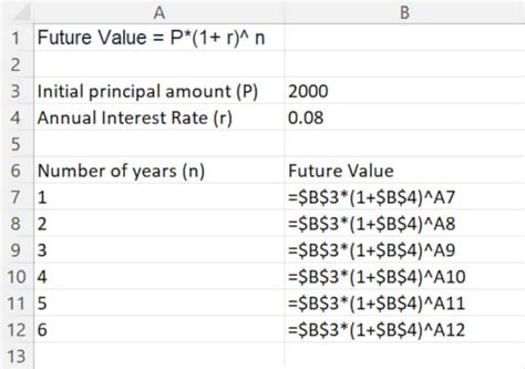 Image result for Continuous Compound Interest Formula Excel