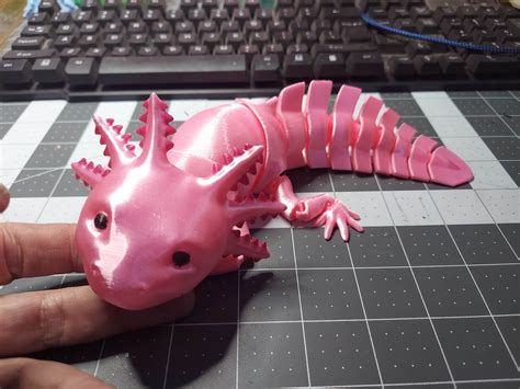 3D printer Adorable Articulated Axolotl, Print-In-Place Body, Snap-Fit ...