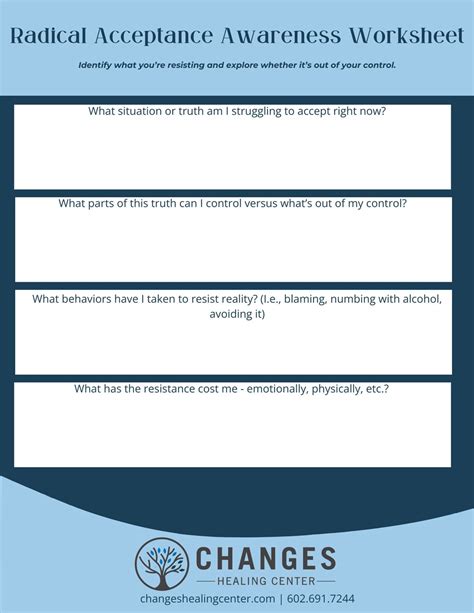Radical Acceptance PDF and Worksheets | Changes | Get Help
