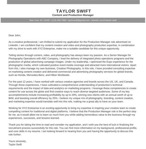 Image result for Cover Letter Examples