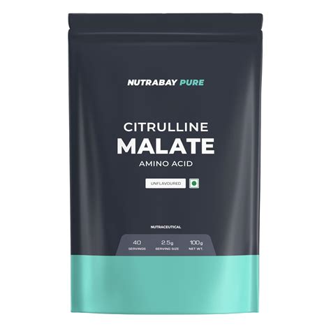 Nutrabay Pure 100% Citrulline Malate Powder - Boosts Nitric Oxide, Pre ...