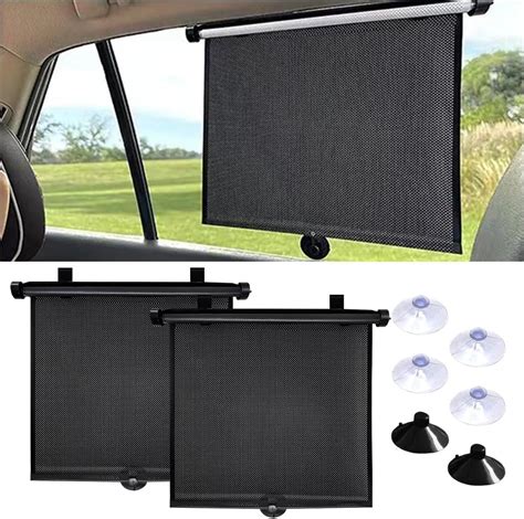 Lwvax Car Side Window Sun Shade (2 Pack) Sun Shades for Car Retractable ...