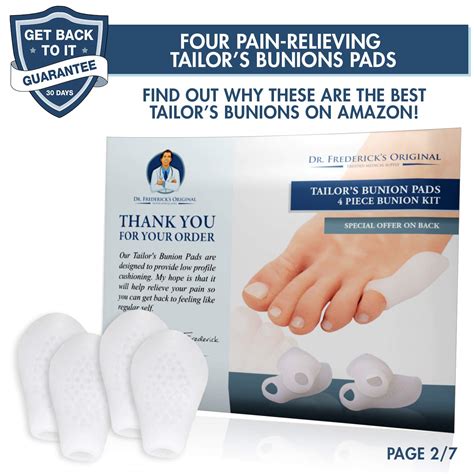 Dr. Frederick's Original Tailor's Bunion Pads - Soft Gel Bunionette Cushions - Tailors Bunion ...