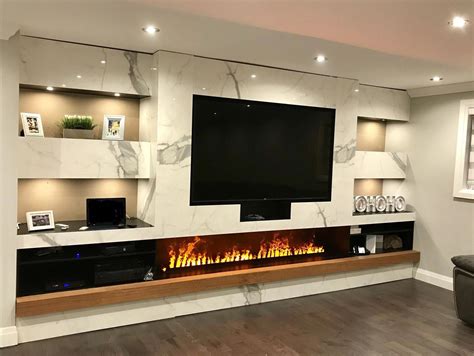 Builtin Fireplace Entertainment Center With Floating