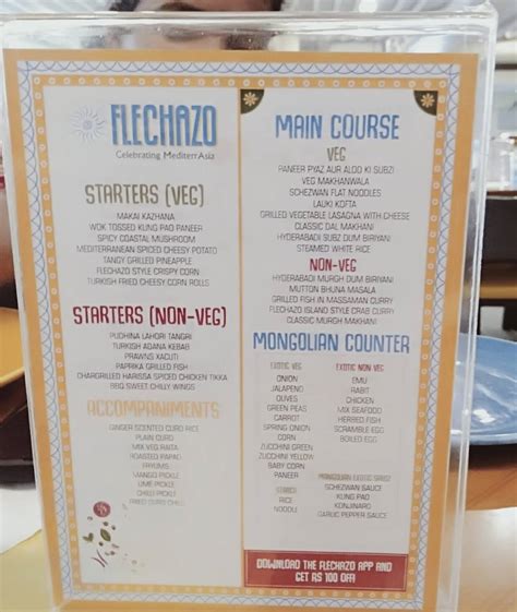 Menu at Flechazo Madhapur, Hyderabad, Sun Towers