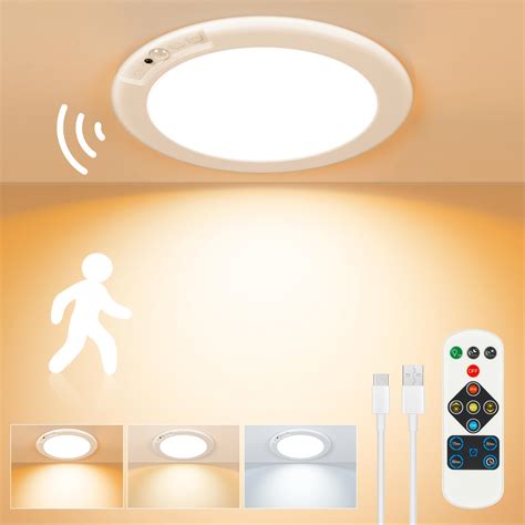 Rodalims Rechargeable Ceiling Light, No Wiring Battery Operated Ceiling ...