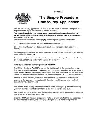 Time to Pay Application Form 5A - Blank Fillable Template | Fill Out ...