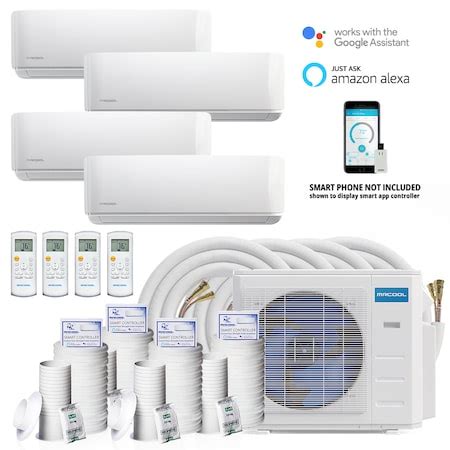 Mrcool BTU 3Ton 4Zone Ductless MiniSplit Air Conditioner&Heat Pump w ...