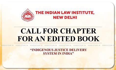 Indian Law Institute Calls For Chapter For Edited Book “Indigenous ...