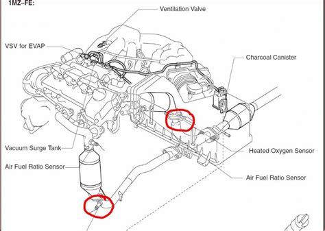 Image result for 1998 Lexus GS 300 Location of O2 Sensor
