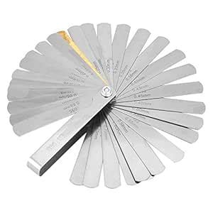 Inspection Gauge, 0.04-0.88MM Stainless Steel Feeler Gauge Metric ...
