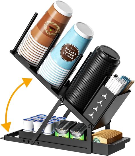 Amazon.com: ZDDLOINP Cup and Lid Holder with Straw Organizer Coffee ...