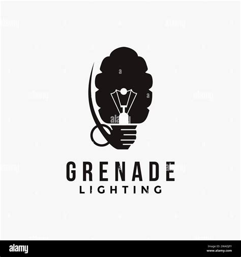 grenade and lighting bulb, big blast boom explosive idea logo icon ...