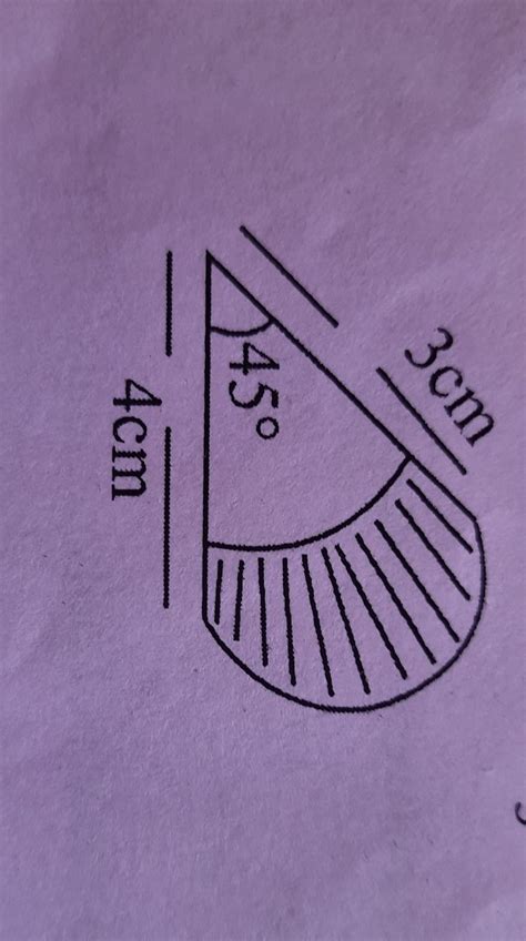 Find the shaded areaa) 7/8pie cm²b) 3/4pie cm²c) 2/3pie cm²d)5/8pie cm² ...