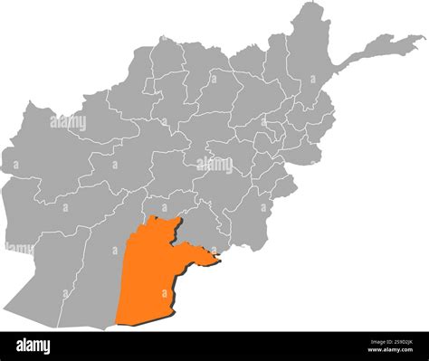 Map of Afghanistan with the provinces, Kandahar is highlighted by orange Stock Vector Image ...