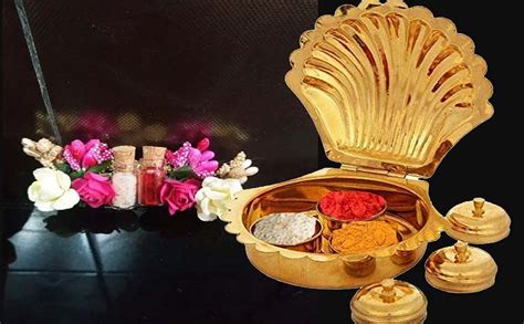Buy Denique Brass Haldi Kumkum Pooja Box Multi-Purpose Sindoor Rituals ...