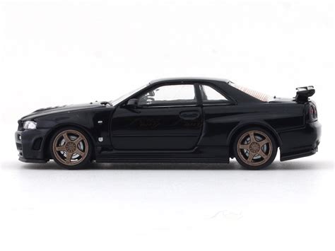 Nissan Skyline GT-R R34 Z Tune black 1:64 Time Micro diecast scale ...